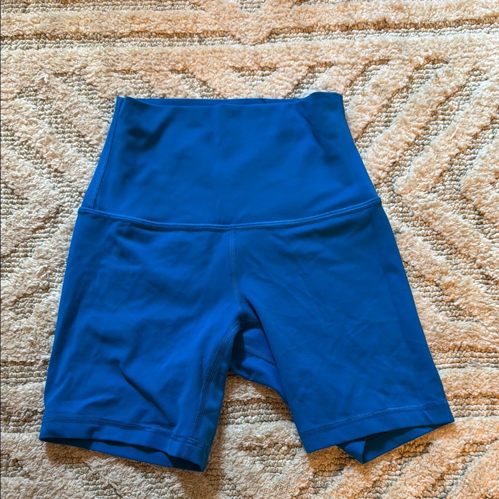 Lululemon align 6” Blue Bike Shorts High-Waisted Performance